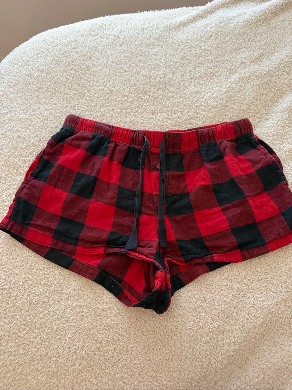 Women's Red/Black Buffalo Plaid Lounge Shorts